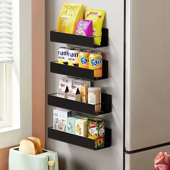 Étagère épices magnétique cuisine rangement noir