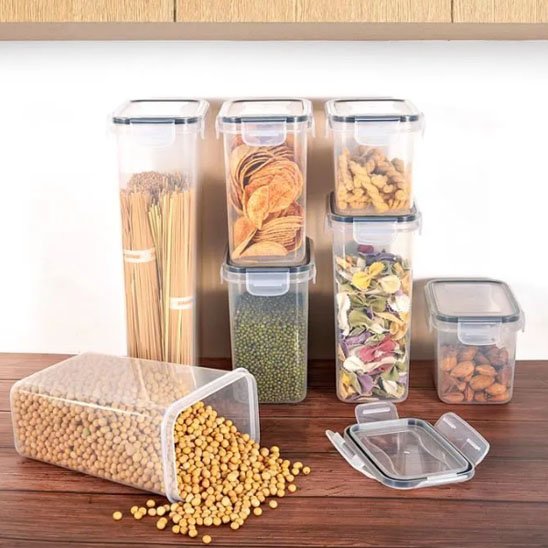 boite hermetique transparente pates cereales legumineuses