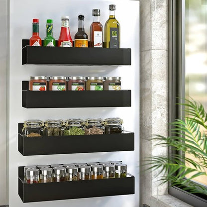 Étagère épices magnétique organisateur bouteilles pots verre