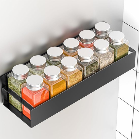 Étagère épices magnétique rangement pot verre