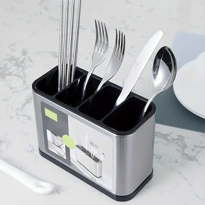 Pot ustensiles cuisine inox compact 4 compartiments