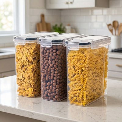 boite de conservation alimentaire cereales transparentes hermetiques