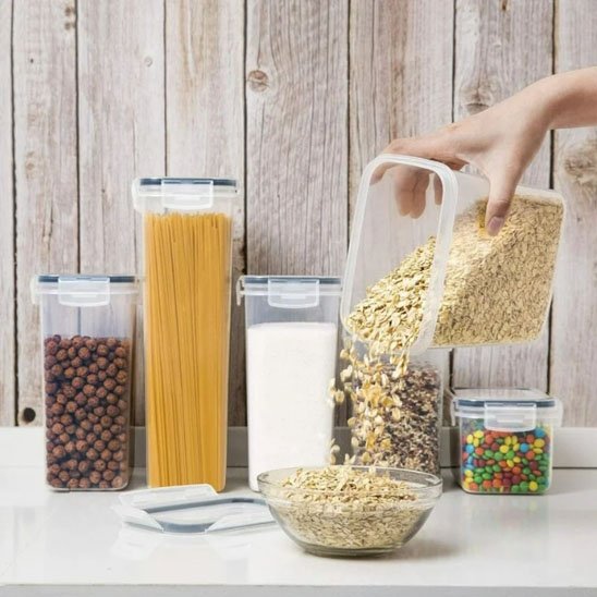 boite hermetique transparente versement graines aliments