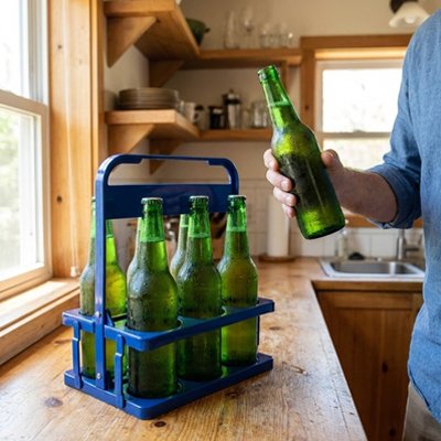 casier a bouteilles bleu plastique 