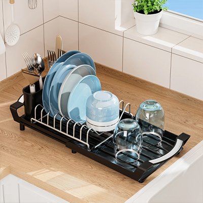 egouttoir vaisselle assiette ustensiles verre plan travail