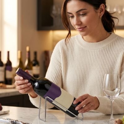 porte bouteille vin argent femme cuisine