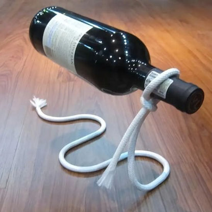 porte bouteille vin corde blanc support bouteille design