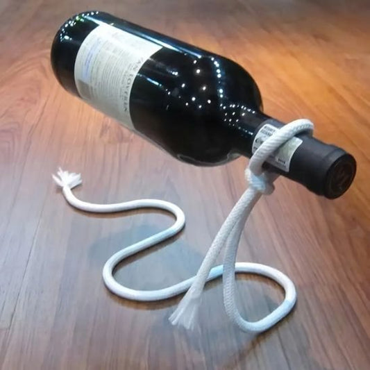 porte bouteille vin corde blanc support bouteille design