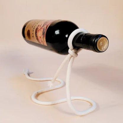 Porte bouteille vin support original corde nouee