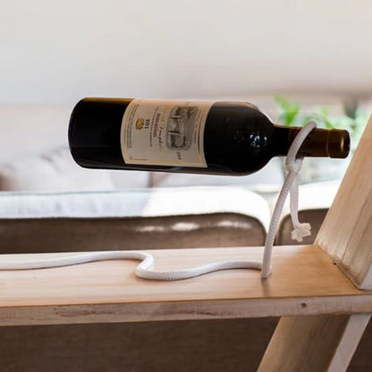 Porte bouteille vin support original corde tressee