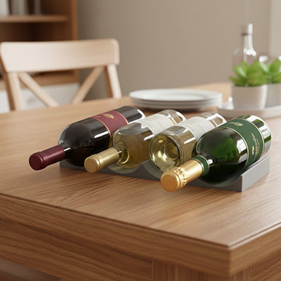 porte bouteille vin support table bois ambiance chaleureuse