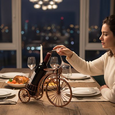 porte bouteille vin table diner romantique vintage
