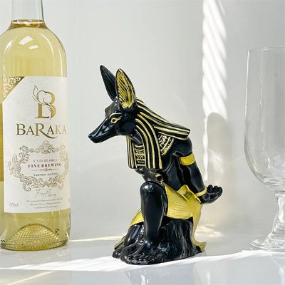 porte bouteilles anubis noir dore