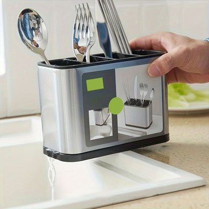 Pot ustensiles plan travail design argent compact