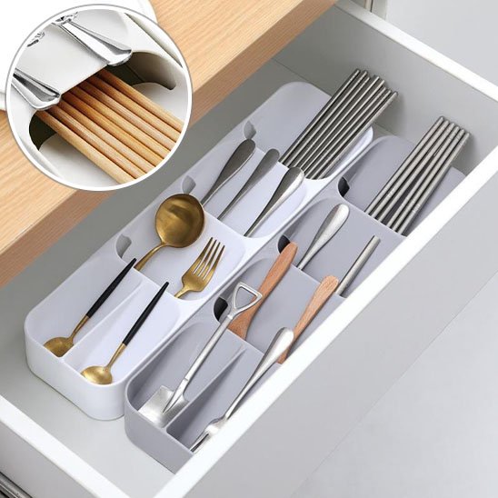 range couvert gris blanc