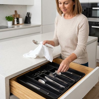 range couvert noir extensible