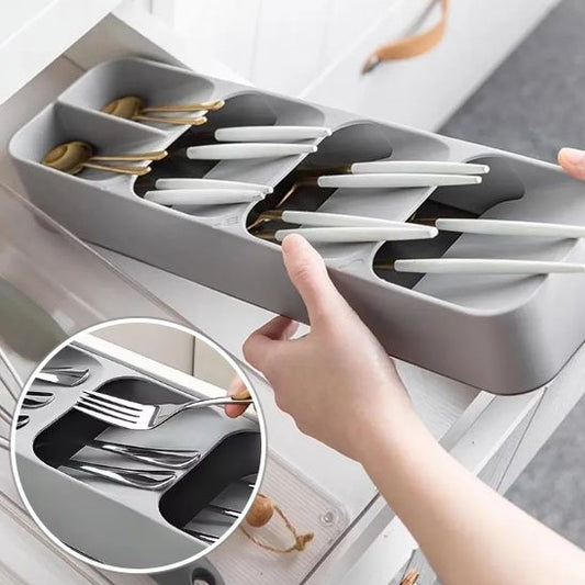 range couvert ustensiles cuisine gris fourchette