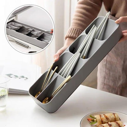 range couvert ustensiles cuisine gris