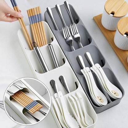 range couverts ustensiles gris blanc