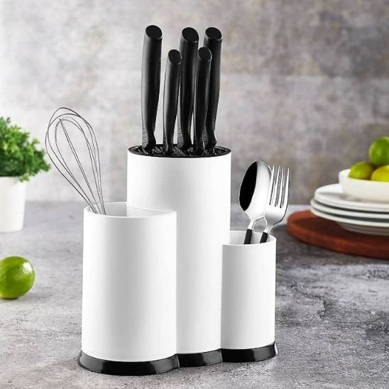 rangement couvert blanc ustensiles couteaux