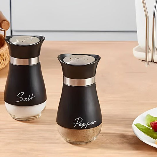 salieres poivrieres noir verre inox cuisine moderne